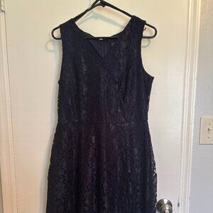 Enfocus Studio Navy Lace Mid-Length Dress
